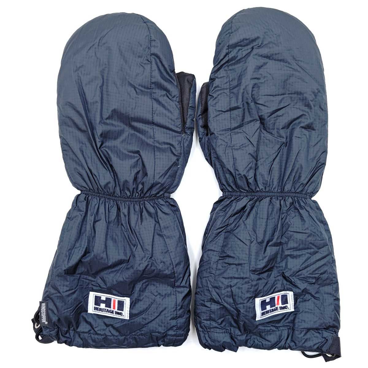 HERITAGE ヘリテイジ ダウンミトン 手袋 WINDSTOPPER 羽毛 ネイビー アウトドア 防寒 HERITAGE ヘリテイジ ダウンミトン 手袋 WINDSTOPPER 羽毛 ネイビー