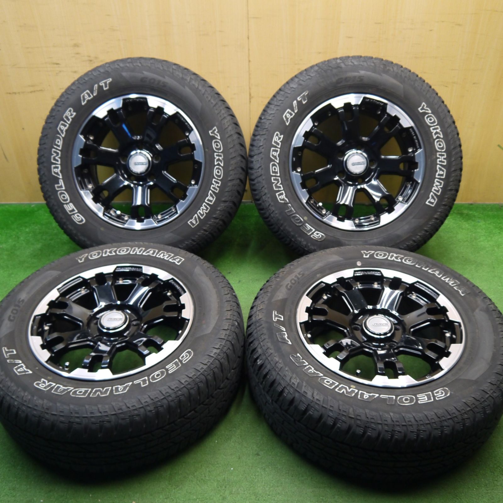 バリ溝 キレイ 9.5分 RAYS DAYTONA FDX-F7 225|70R16 ヨコハマ ジオランダー A|T G015 16インチ レイズ デイトナ PCD114.3|5H 5051209Hノ