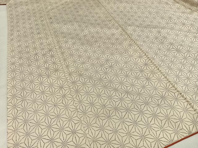 平和屋着物○上質な紬 麻の葉文様 正絹 逸品 AAAW9320zg