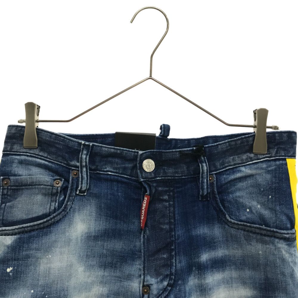 DSQUARED2 (ディースクエアード) 21SS Skater Jean サイドラインダメージスキニーロングデニムパンツ インディゴ  S74LB0845 - メルカリ