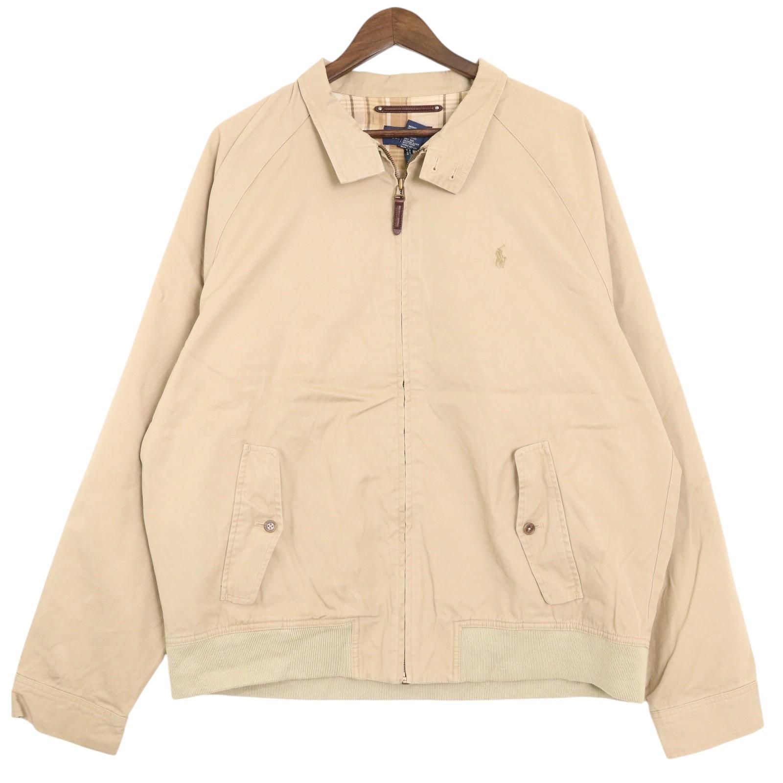 POLO GOLF ポロゴルフ ハリントンジャケット ラルフローレン ベージュ (メンズ XL) 中古 古着 A3931 POLO GOLF ポロゴルフ ハリントンジャケット ラルフローレン ベージュ