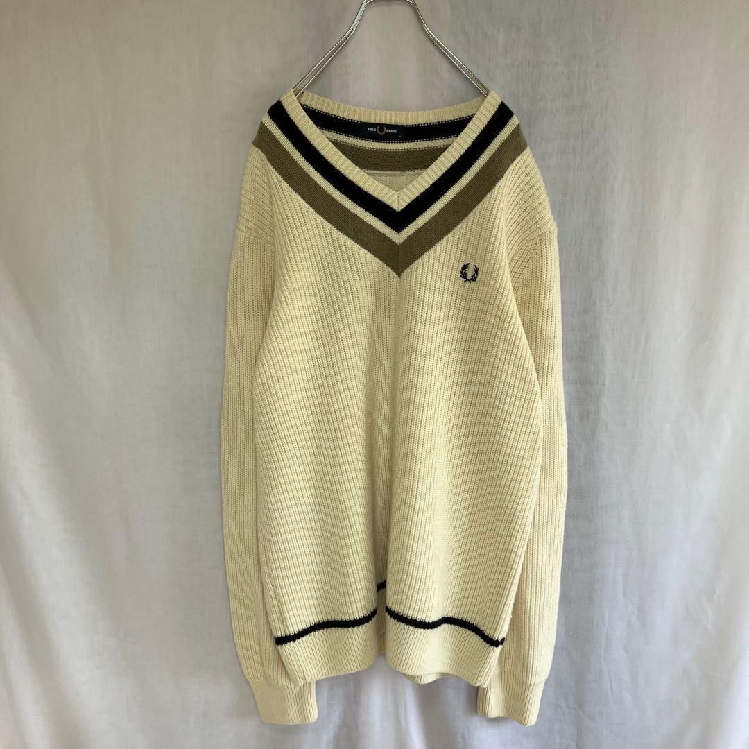 大人気 FRED PERRY フレッドペリー チルデンニット コットンウール M
