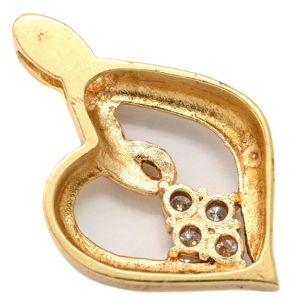 ペンダントトップ ダイヤ K18YG ダイヤモンド イエローゴールド 4Pダイヤ 4粒 ネックレストップ