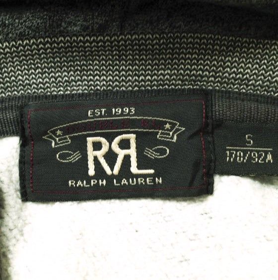 RRL ダブルアールエル Salt&Pepper Hoodie 前V セパレートポケット後付けパーカー S グレー Double RL スウェット プルオーバー フーディー トップス g18285