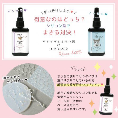 【大容量UV-LEDレジン液】70g まさるの涙 ノーマル＆サラサラ２本セット