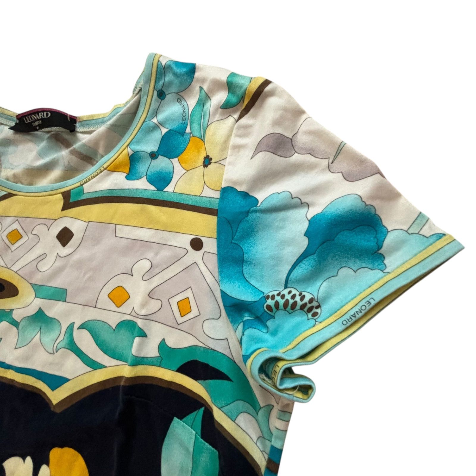 RE153 LEONARD レオナール Tシャツ 半袖シャツ カットソー 花柄