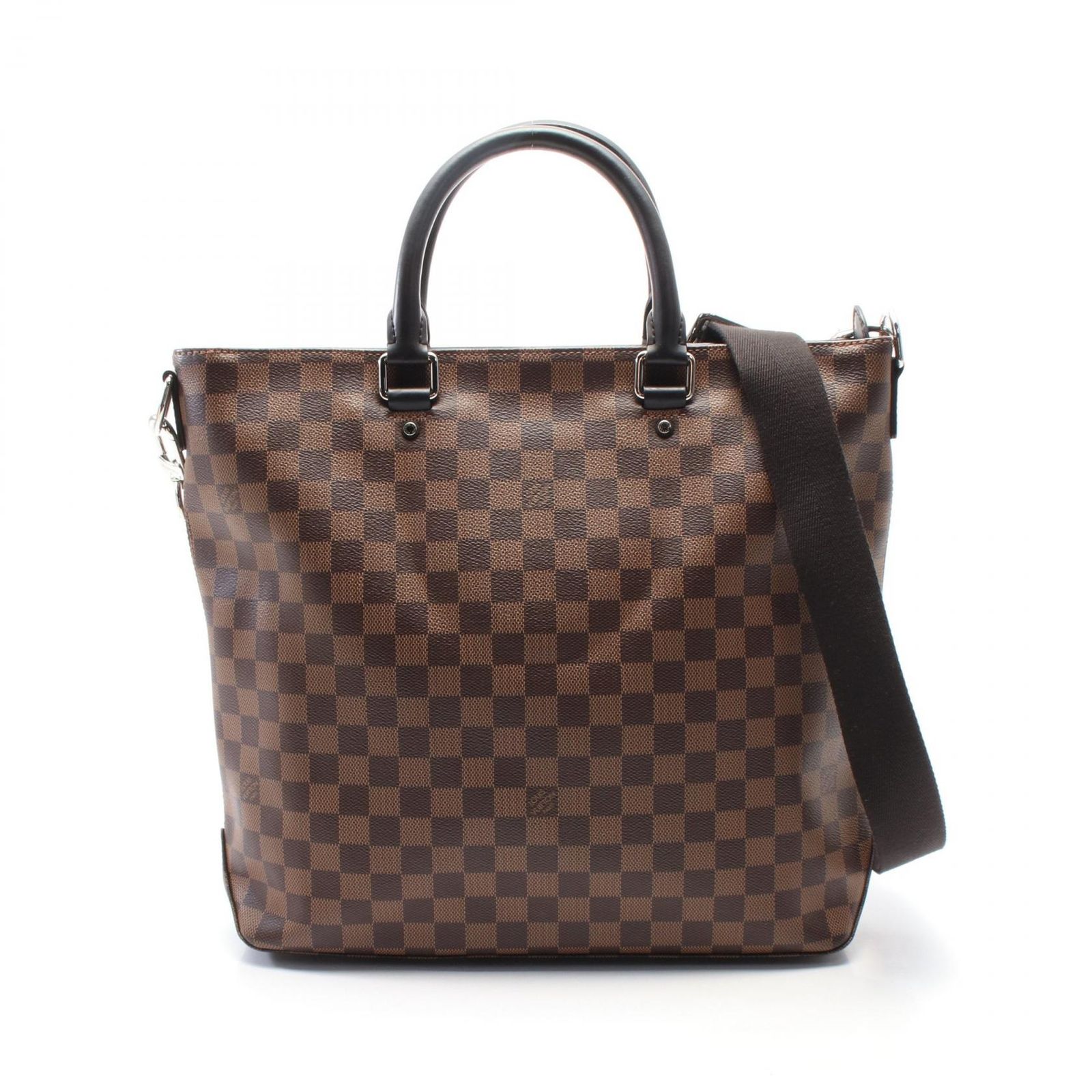 ルイ ヴィトン LOUIS VUITTON トートバッグ ジェイク ダミエエベヌ N41559 PVCコーティングキャンバス レザー ジェイク トート メンズ Used B
