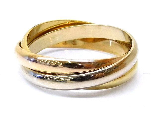 カルティエ トリニティ リング 11 5号 52 K 18 スリー ゴールド スモールモデル レディース 指輪 三色 Cartier 7 H