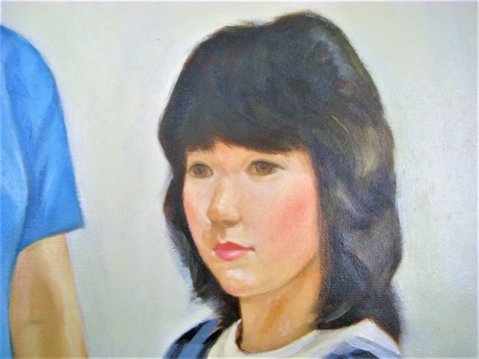 絵画 油絵 真作 佐田 昌治「母と娘」昭和59年12月 作 - メルカリ