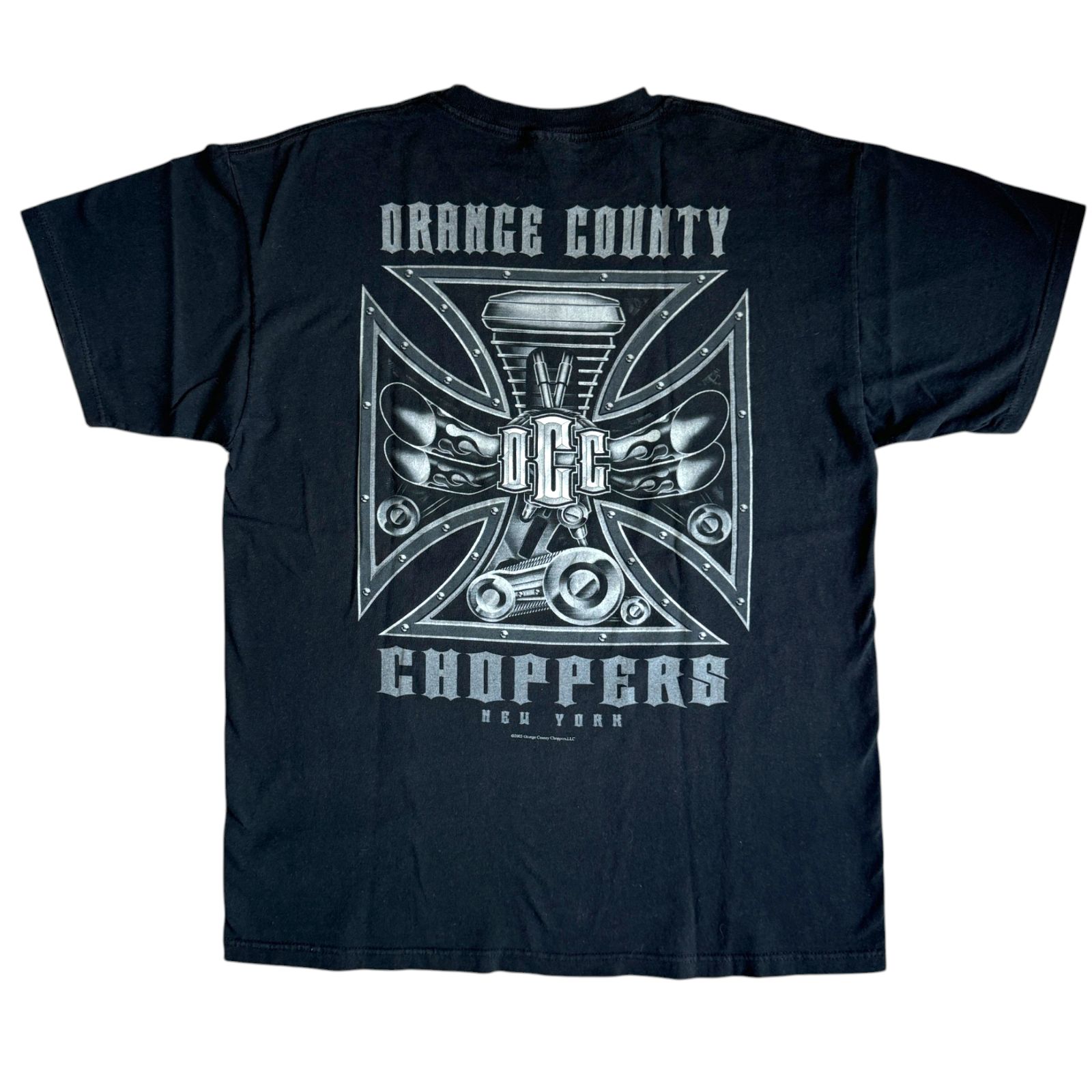 90s ORANGE COUNTRY CHOPPERS アイアンクロス Tシャツ Lサイズ