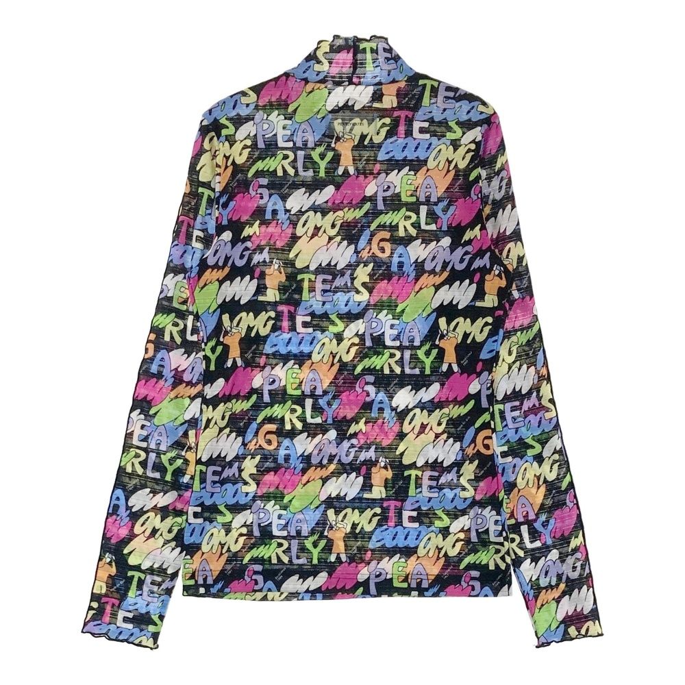 サイズ 0 PEARLY GATES パーリーゲイツ 2025年モデル ハイネック 長袖Tシャツ 総柄 ブラック系 240101473419 ゴルフウェア レディース ストスト