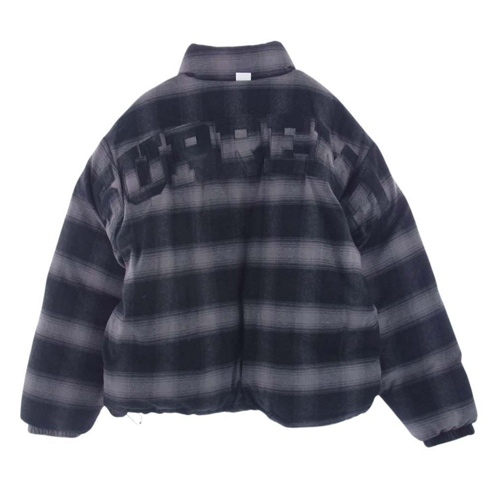 Supreme シュプリーム ジャケット 22AW FLANNEL REVERSIBLE PUFFER JACKET フランネル リバーシブル  パファー ジャケット ブラック系 グレー系 L【中古】 - メルカリ