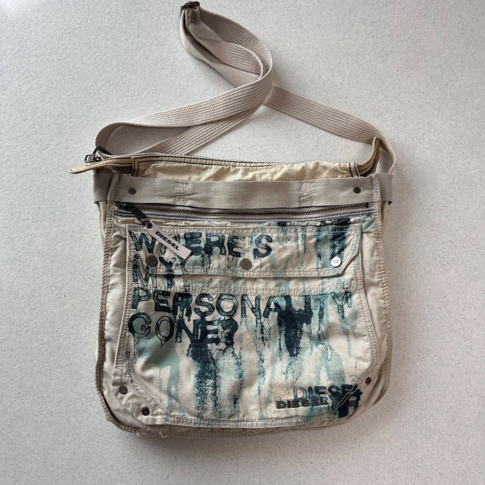 diesel archive metal logo shoulder bag 00s Y2K グランジ フェード