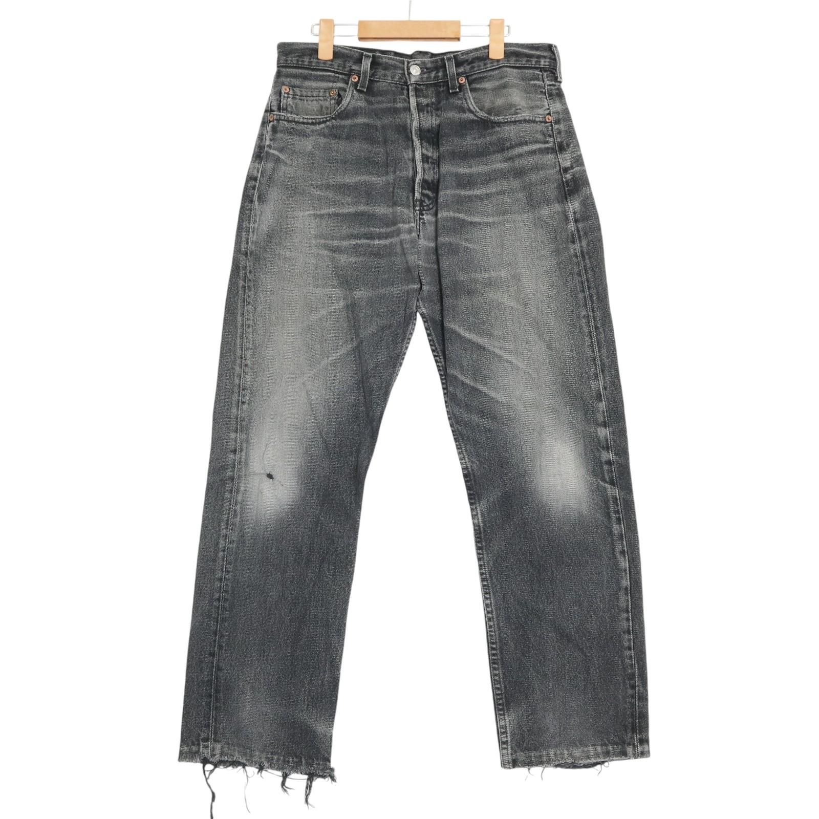 90年代 フランス製 Levi's リーバイス 517 デニムパンツ ユーロ ボロ ブラック (メンズ W34 L36) 中古 古着 A1830
