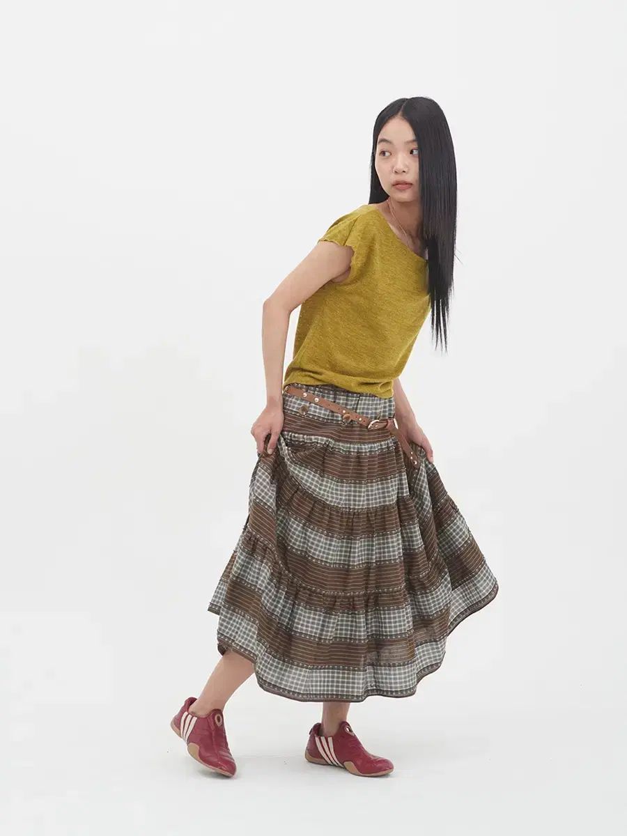 沈黙 2Way ボタン シャーリング スカート muwm 2way button skirt