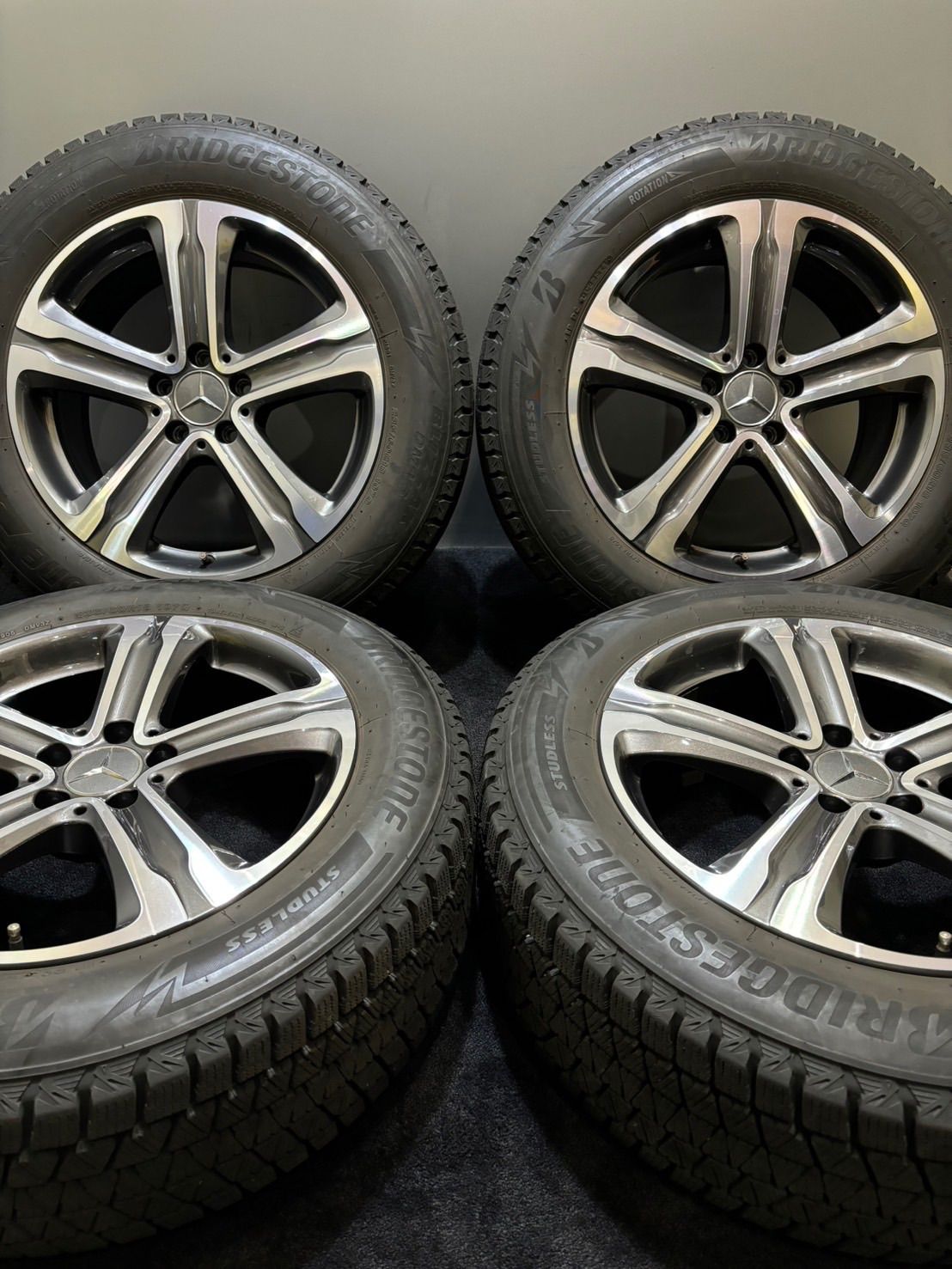235/60R18 BRIDGESTONE/DM-V3 21年製 ベンツ GLC X253 純正 18インチ 8J +38 112 5H スタッドレス 4本 (1-H63)