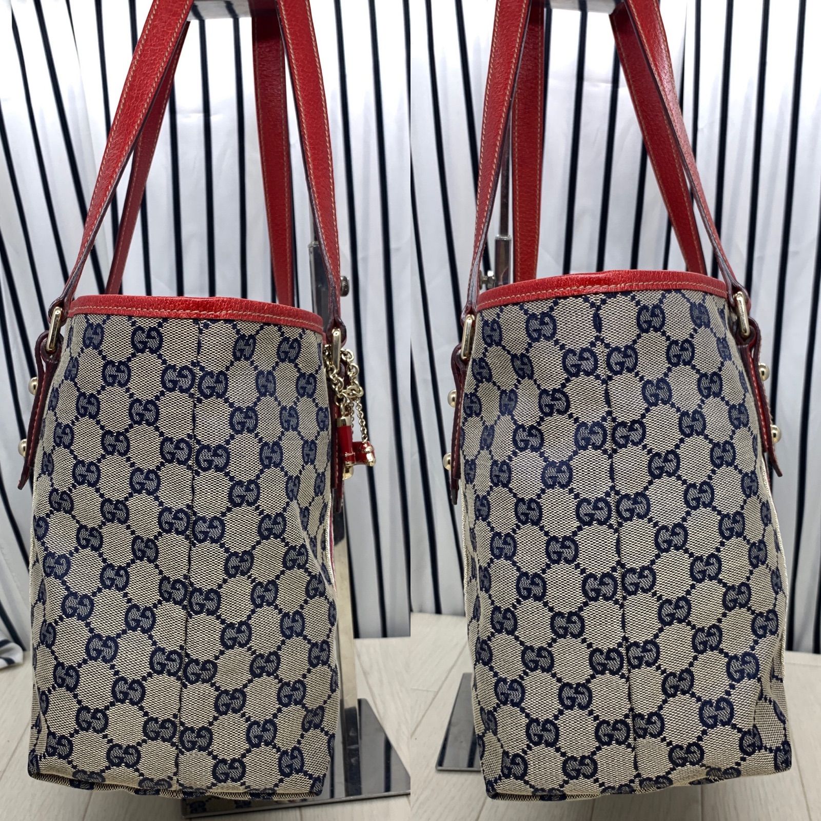 超美品】GUCCI×グッチ GG柄A4収納可能シェリーライントートバッグ 