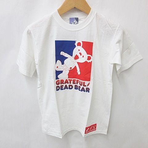 グレートフルテッドベア GRATEFUL DEAD BEAR Tシャツ 半袖 丸首 プリント イラスト フィギュア 綿 白 ホワイト L