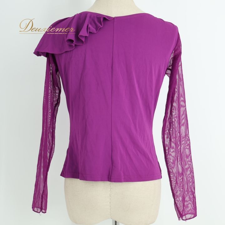 社交ダンス 衣装 トップス ブラウス チャコット Chacott パープル系 紫