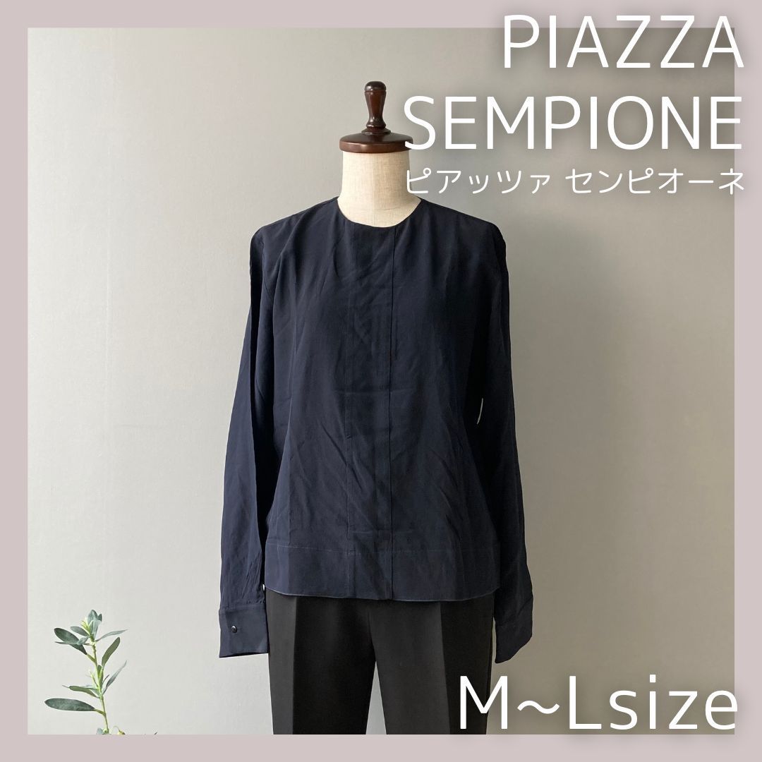 PIAZZA SEMPIONE（ピアッツァセンピオーネ） ネイビー ブラウス 長袖 