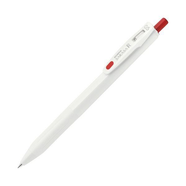 (まとめ) ゼブラ ゲルインクボールペン サラサR 0.5mm 赤 (軸色：白)