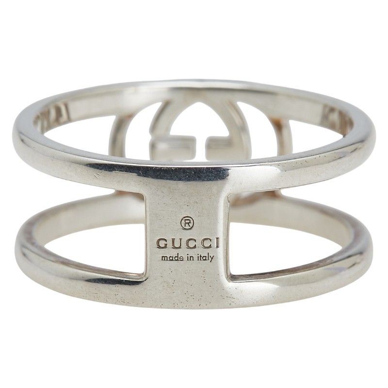 22号　GUCCI　インターロッキング　ワイドオープンバンド　リング　Ag925 楽天市場】【中古】GUCCI（グッチ） インターロッキングG ワイド