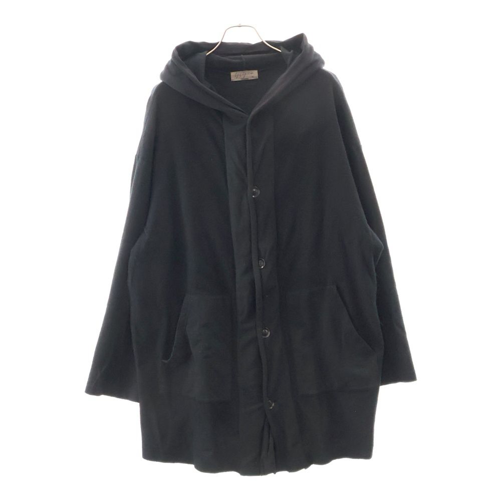 Yohji Yamamoto POUR HOMME (ヨウジヤマモト プールオム) 20SS コットンオーバーサイズフードカーディガン ブラック HN-T71-881