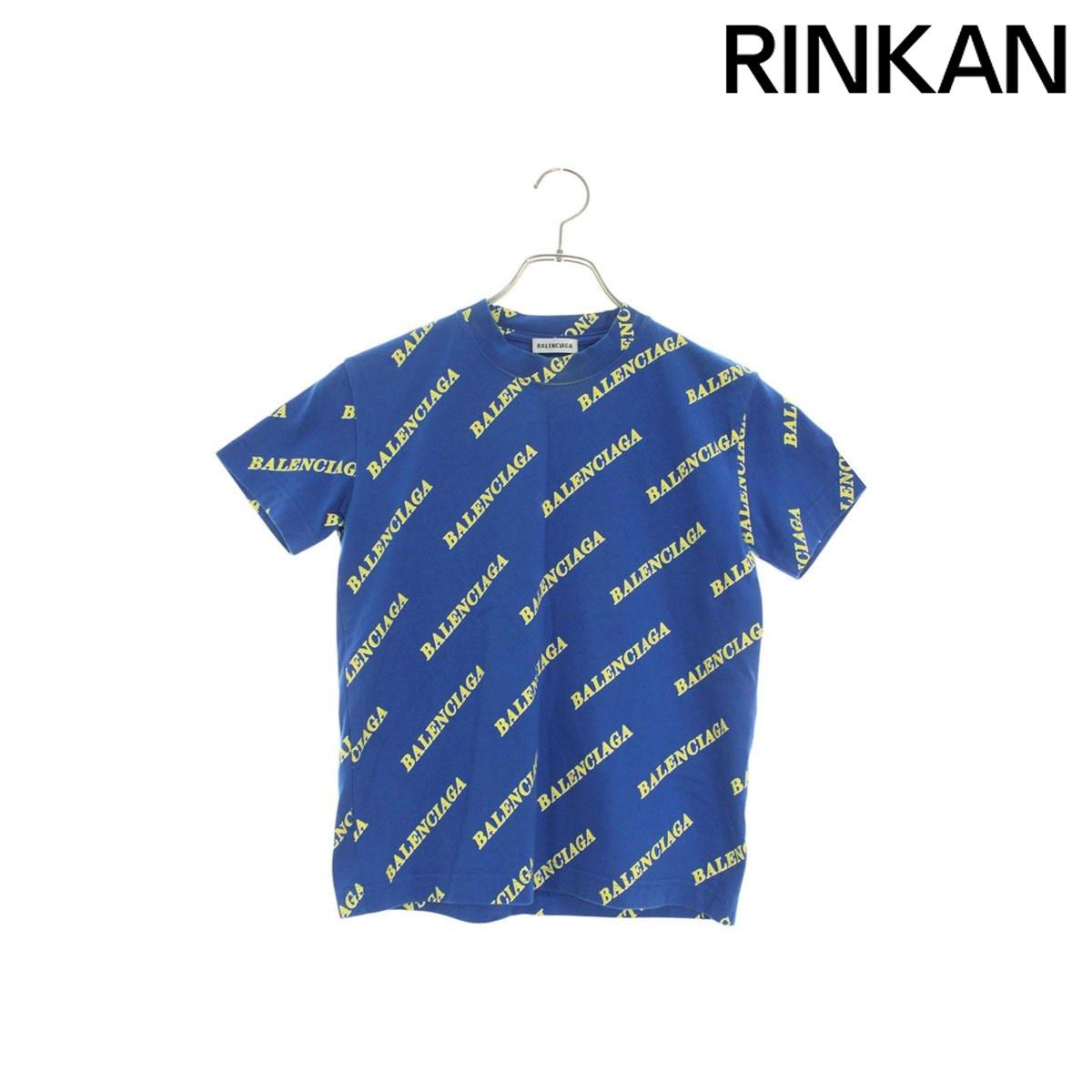 バレンシアガ 612964 TIV64 オールオーバーロゴTシャツ メンズ S