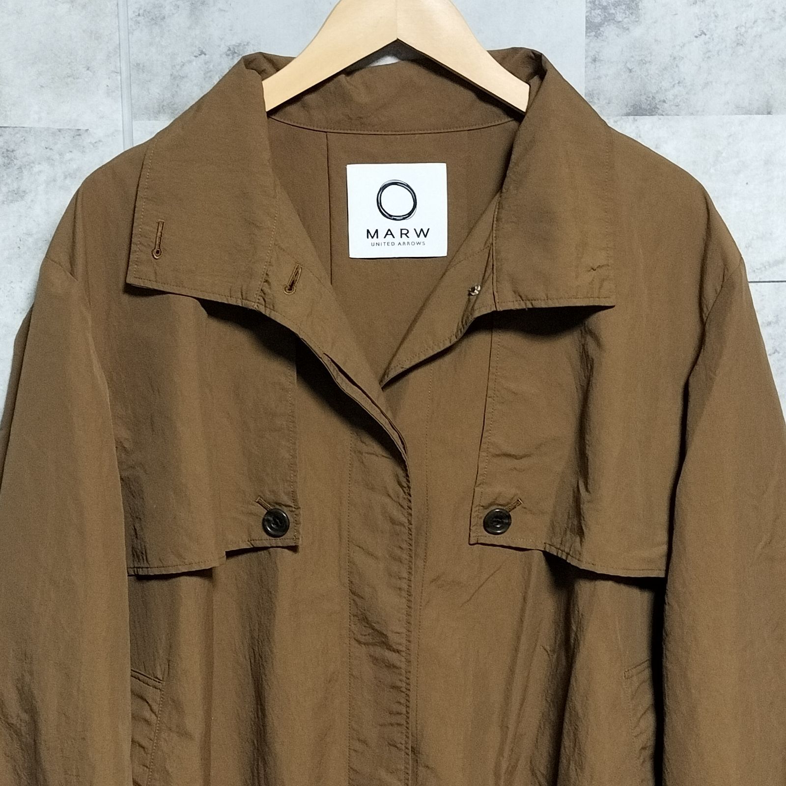 美品】MARW UNITED ARROWS ポンチョ風 ロングコート サイズ38 M相当