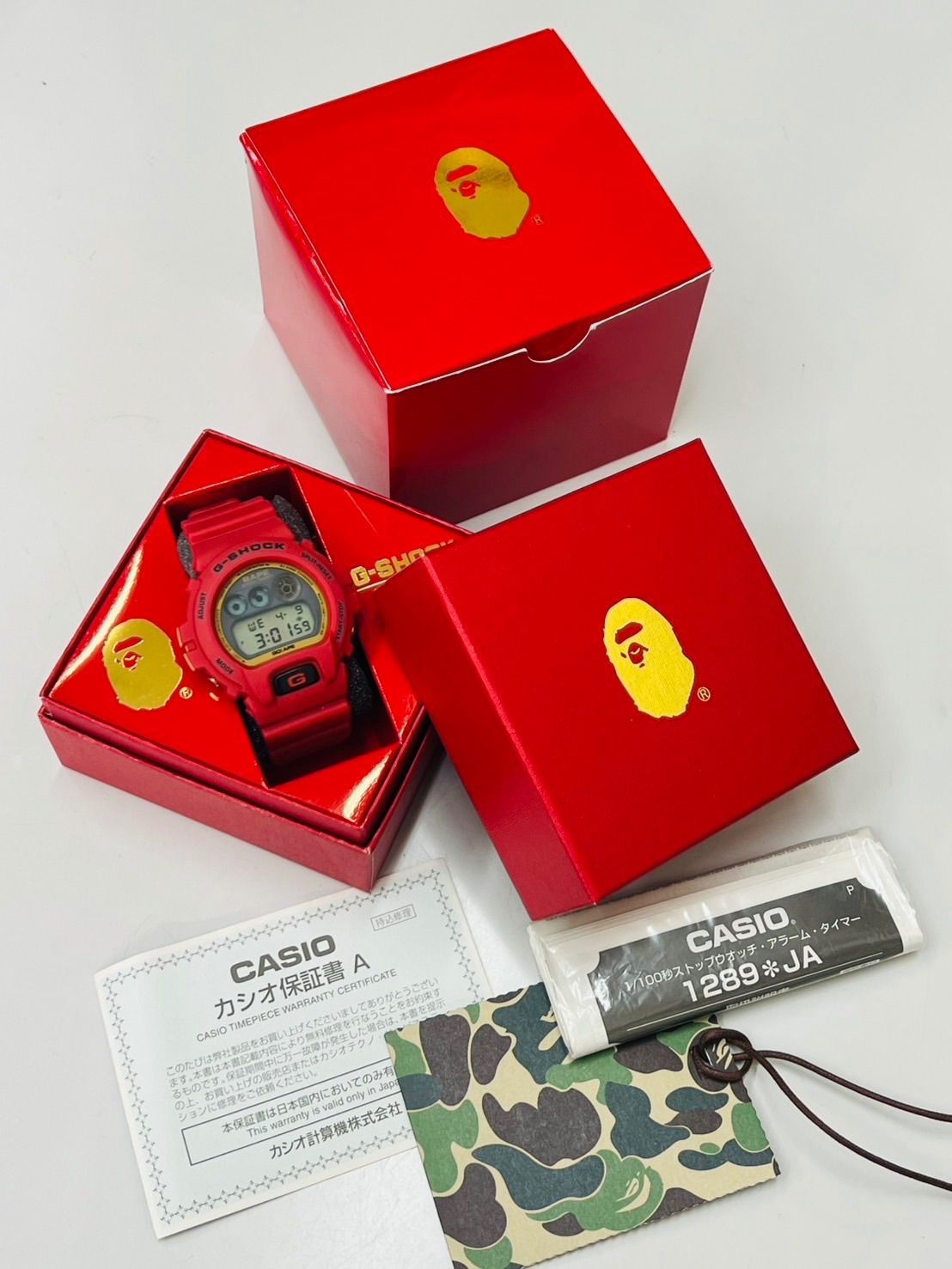 G-SHOCK BAPEコラボ 赤 2000本限定G-SHOCK×A BATHING APE Gショック×エイプ コラボ 2000本