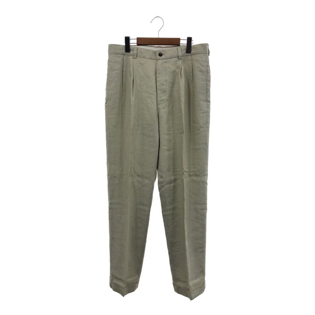 SALE，送料無料 Brooks Brothers リネンスラックス 2タック ブラック W34