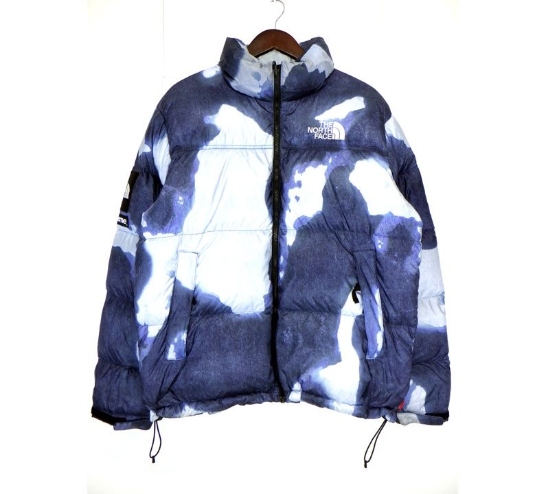 シュプリーム Supreme × ノース フェイス THE NORTH FACE 21AW Bleached Denim Print Nuptse Jacket ND52100I ブリーチド デニム プリント ヌプシ ダウン ジャケット n9603