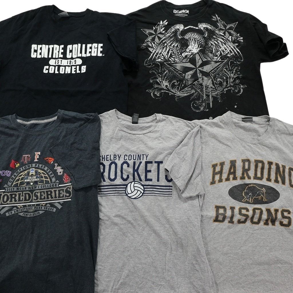 古着卸 まとめ売り 黒・グレー ボディ プリント 半袖Tシャツ 20 古着卸 まとめ売り 黒・グレー ボディ プリント 半袖Tシャツ 20