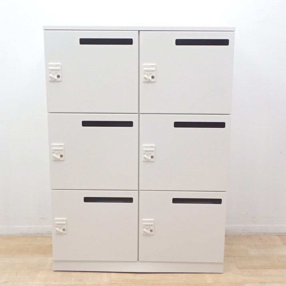 KOKUYO コクヨ EDIA エディア ダイヤル錠 6人用パーソナルロッカー BWUH-RN62X79SAW ホワイト 非常解除キー 中棚 EG18637 オフィス家具