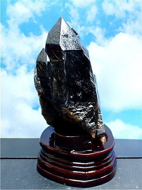 AAA級【魔除け】高透明度天然モリオン黒水晶クラスターB82C6/104C44A AAA級高透明度【魔除け】◇天然モリオン黒水晶クラスターB82C6