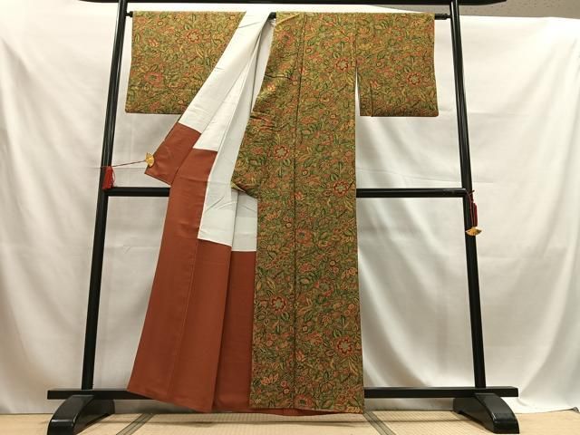 平和屋着物□上質な小紋 更紗花鳥文 正絹 逸品 AABA4009mf - メルカリ