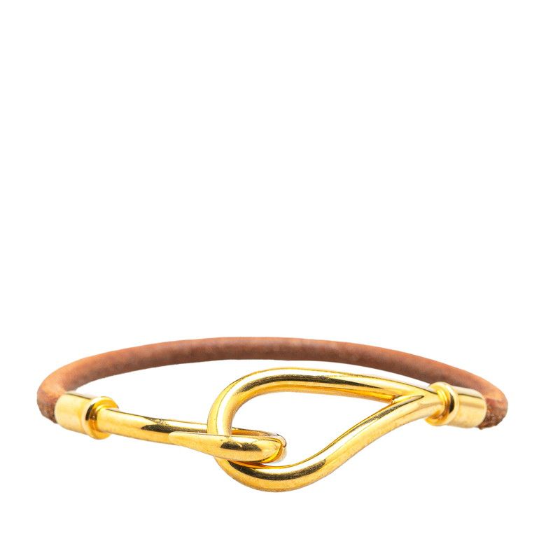 エルメス ジャンボ ブラウン ゴールド レザー メッキ レディース HERMES 1-0206205