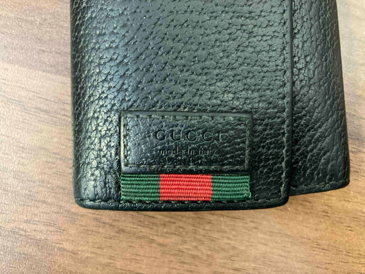 GUCCI グッチ 435297 シェリーライン 6連 キーケース レザー ブラック