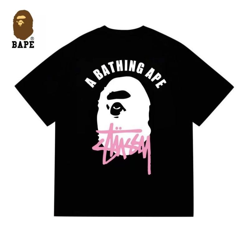 新品】Stussy x A BATHING APE アベイシングエイプ bape T 半袖 新品】Stussy x A BATHING APE アベイシングエイプ bape T 半袖
