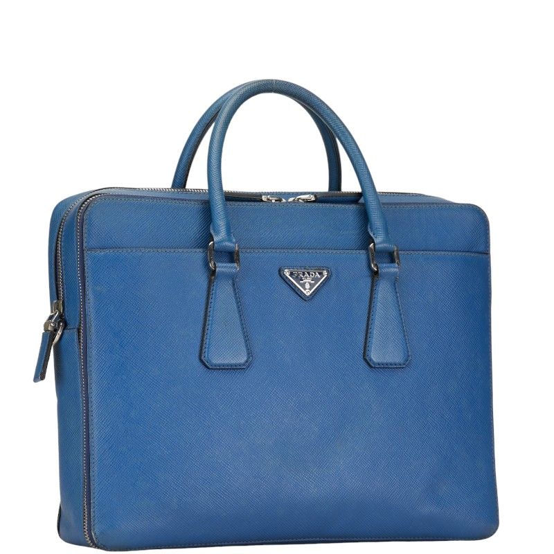 PRADA プラダ　ビジネスバッグ サフィアーノレザー 三角ロゴプレート 本物 PRADA 極 美品 希少品 プラダ 三角ロゴ 金具 サフィアーノ