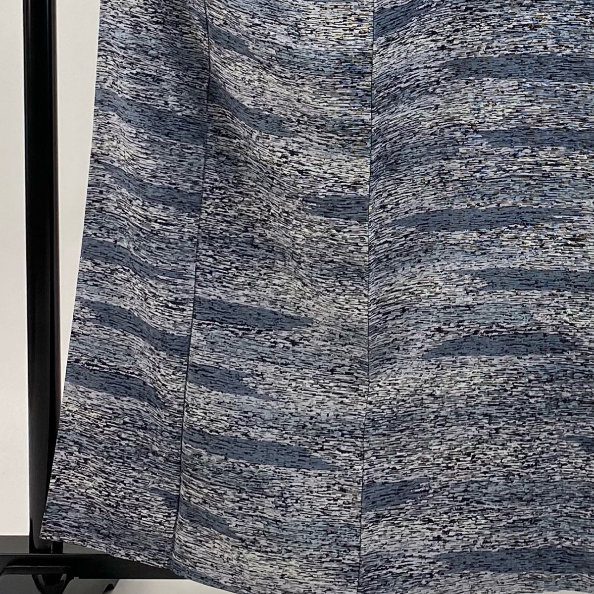 小紋 身丈160cm 裄丈64cm M 袷 落款 幾何学模様 青灰色 正絹 秀品