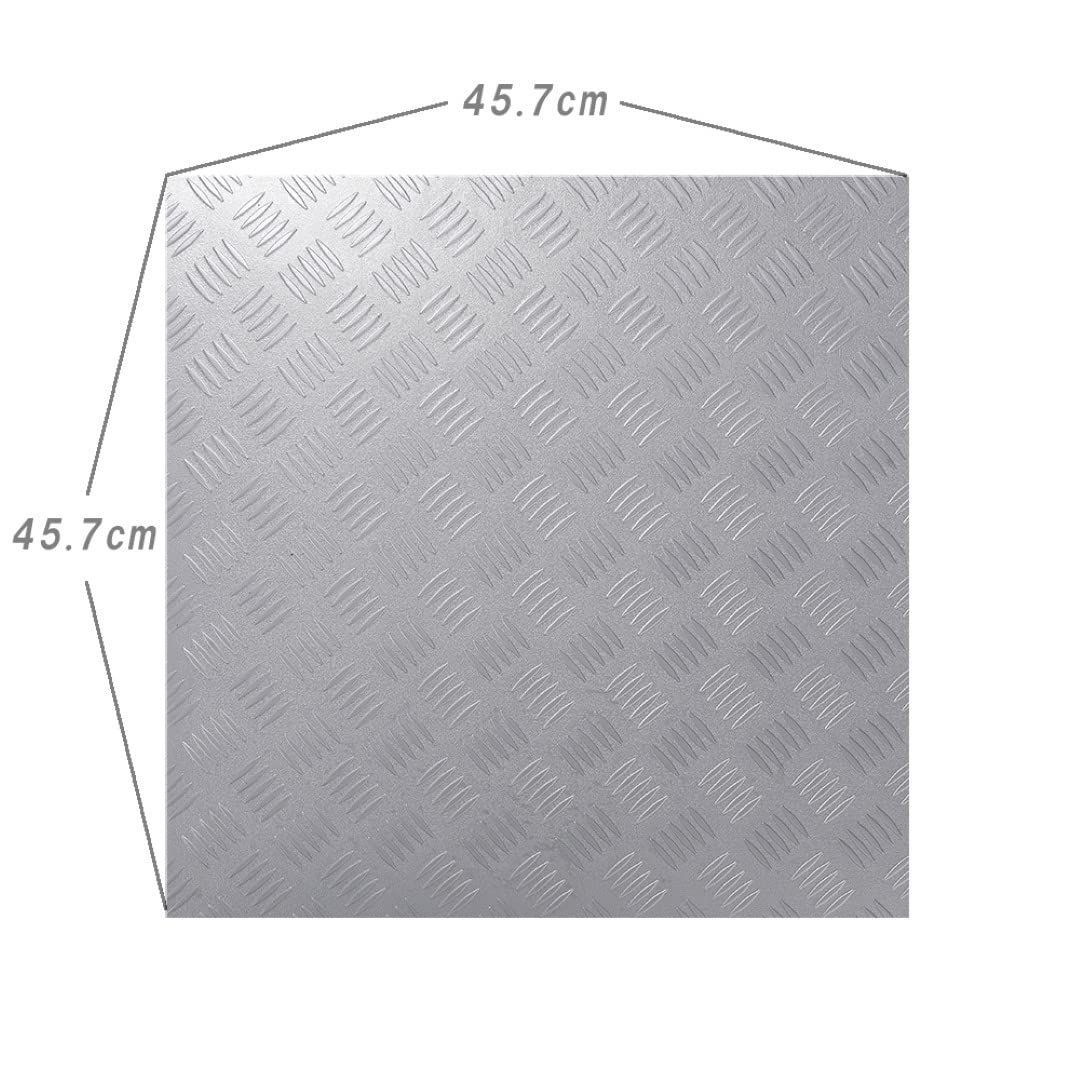 数量限定】DIY ガレージ フロアタイル 3mm厚 45.7×45.7cm 24枚セット スチールシルバー PVC製縞鋼板 チェッカープレートタイル ISL ブルーベリー畑@フォロワー割引中 メルカリ