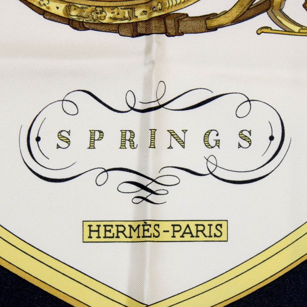 HERMES/エルメス スカーフ シルク100% ブラック×イエロー