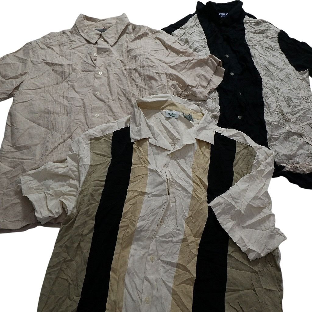古着卸 まとめ売り ライン系 半袖シャツ 10枚セット (メンズ XL  