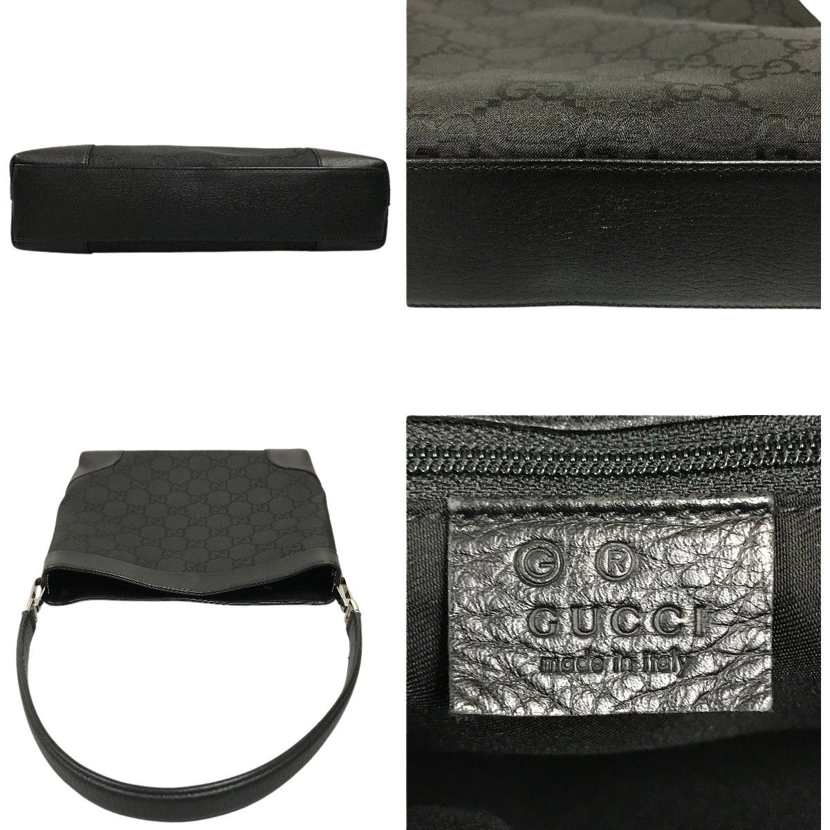 GUCCI グッチ ワンショルダーバッグ GG柄 ナイロン×レザー 143745  