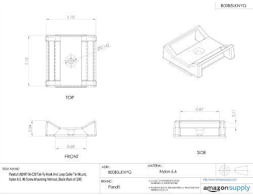 黒_100個入り パンドウイット タックタイ用タイマウント M3ネジ止め 黒