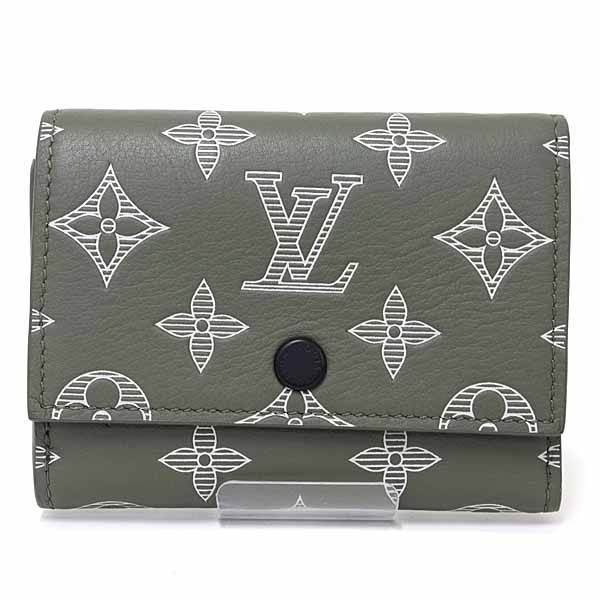 ルイ ヴィトン LOUIS VUITTON ヴィクター ウォレット 三つ折り財布 モノグラム シャドウ M13216 オリーブ グリーン Sランク