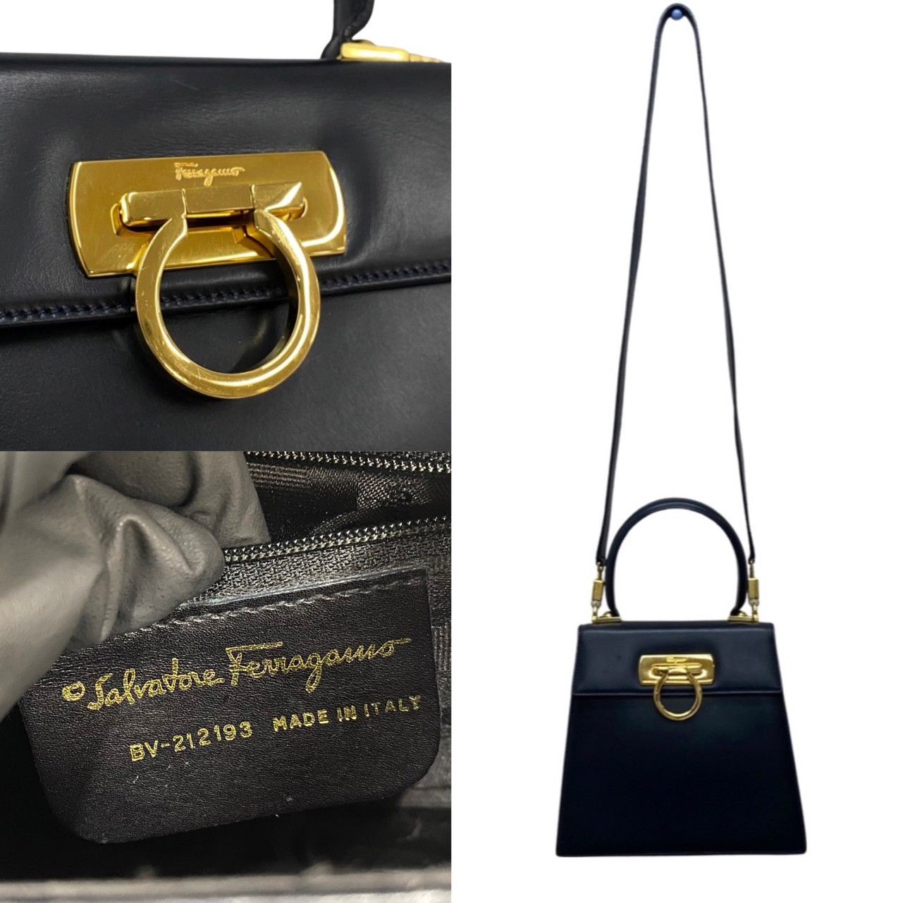 極 美品 Salvatore Ferragamo フェラガモ ガンチーニ 金具