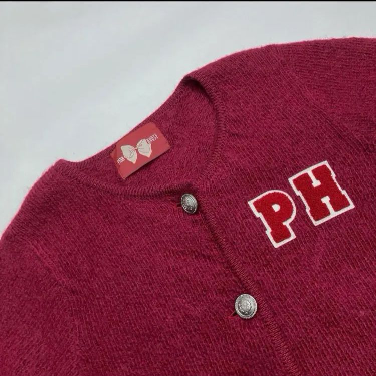 ピンクハウス ボルドー サガラワッペン ニットジャケット 2025