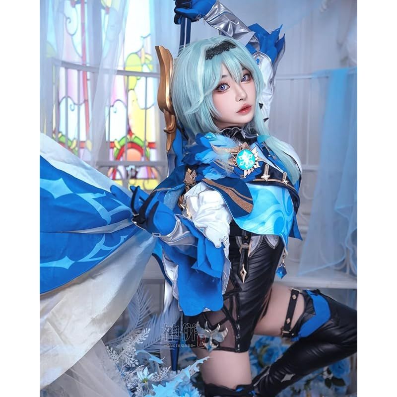 在庫 神併 エウルア コスプレ ウィッグ付き 西風騎士団 原神 コスプレ衣装 大人用 仮装 文化祭 イベント コスチューム ステージ服 Eula Lawrence cosplay エウルア ウィッグ付き M 0